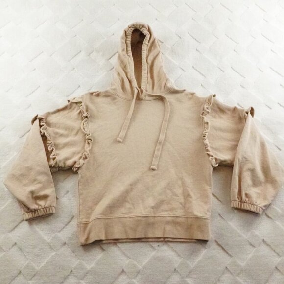 Rebecca Minkoff Tiered Fluttered Sleeve Hoodie Womens Extra Small - Picture 1 of 10